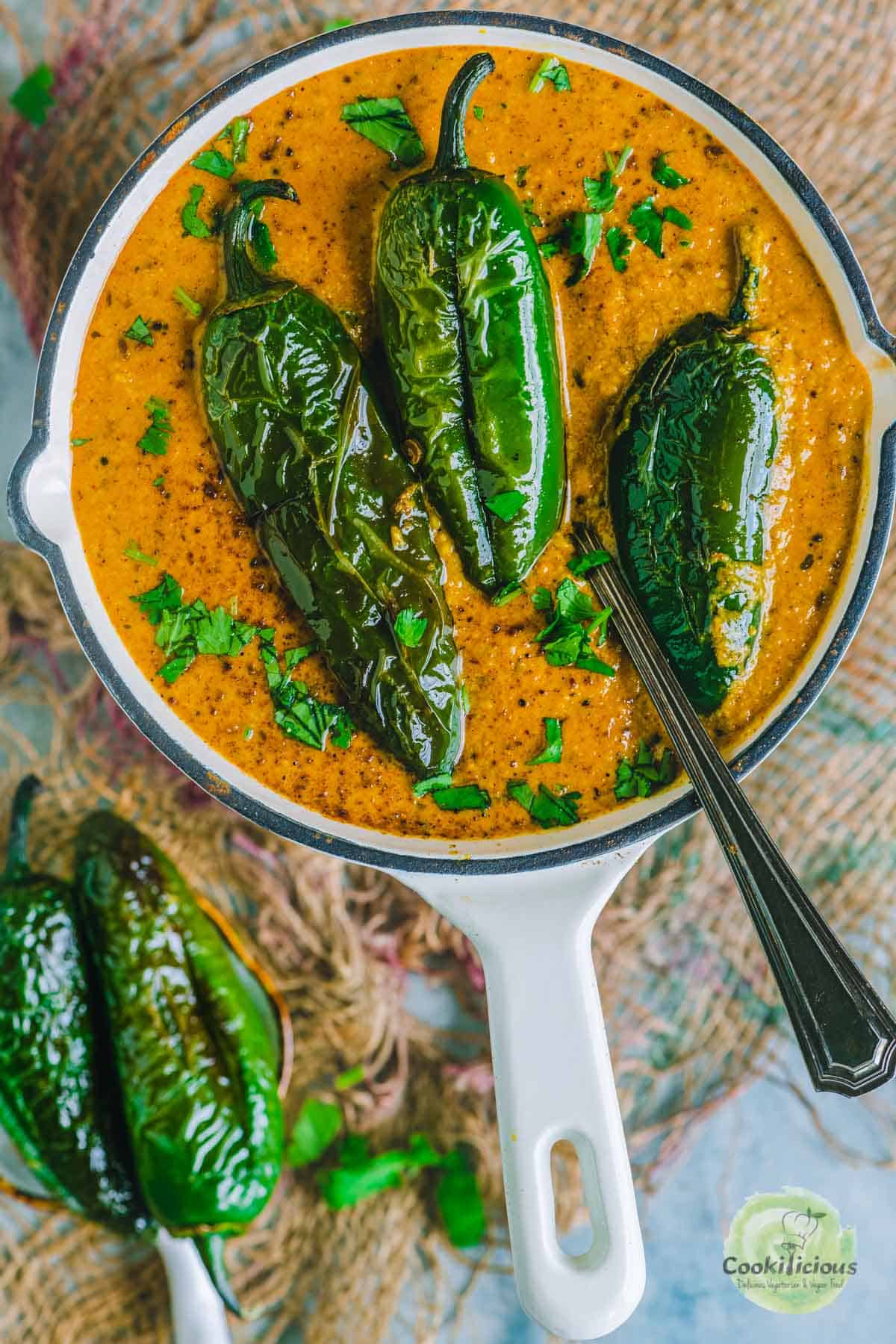 Mirchi ka salan in a bowl