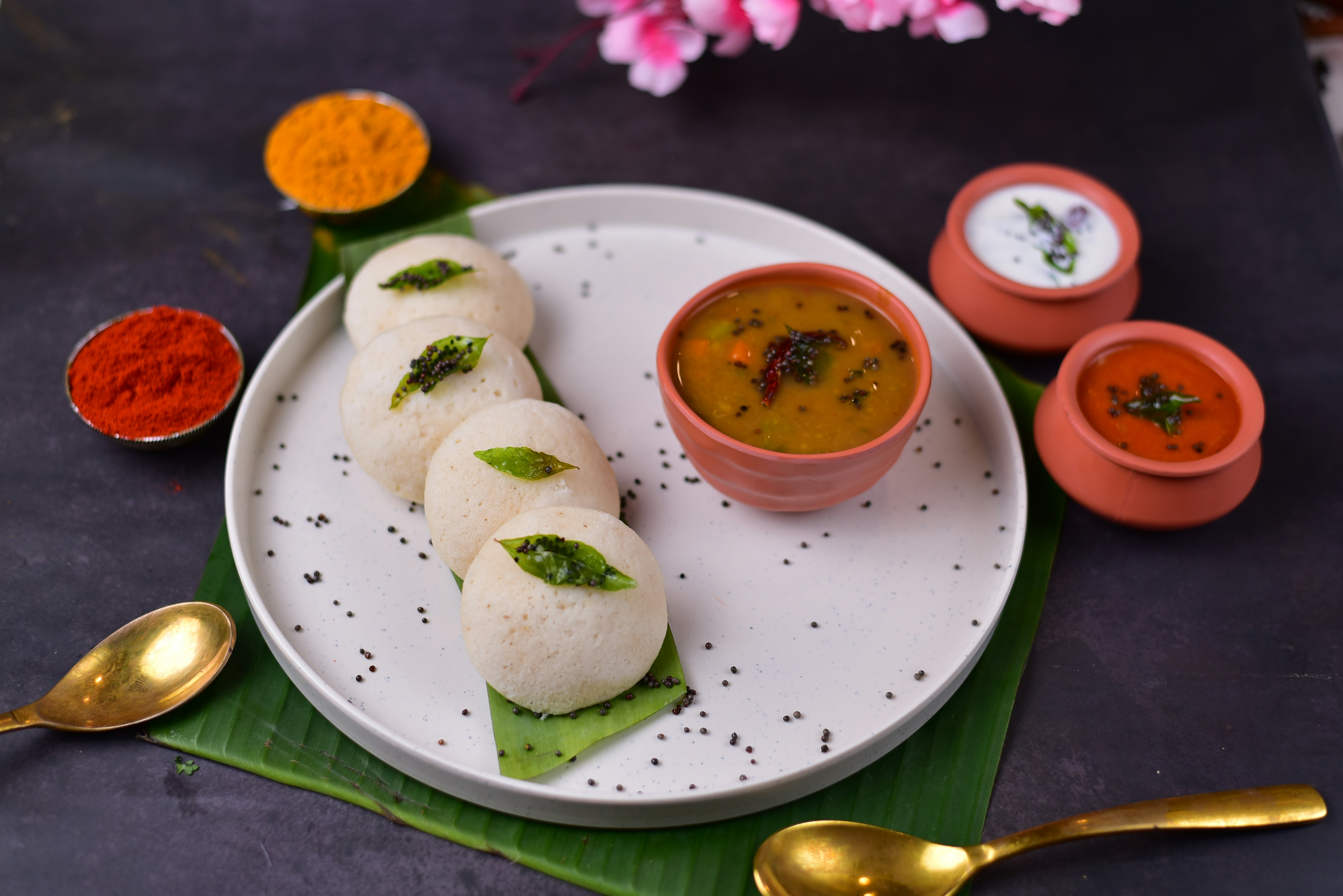 Idli with sambar