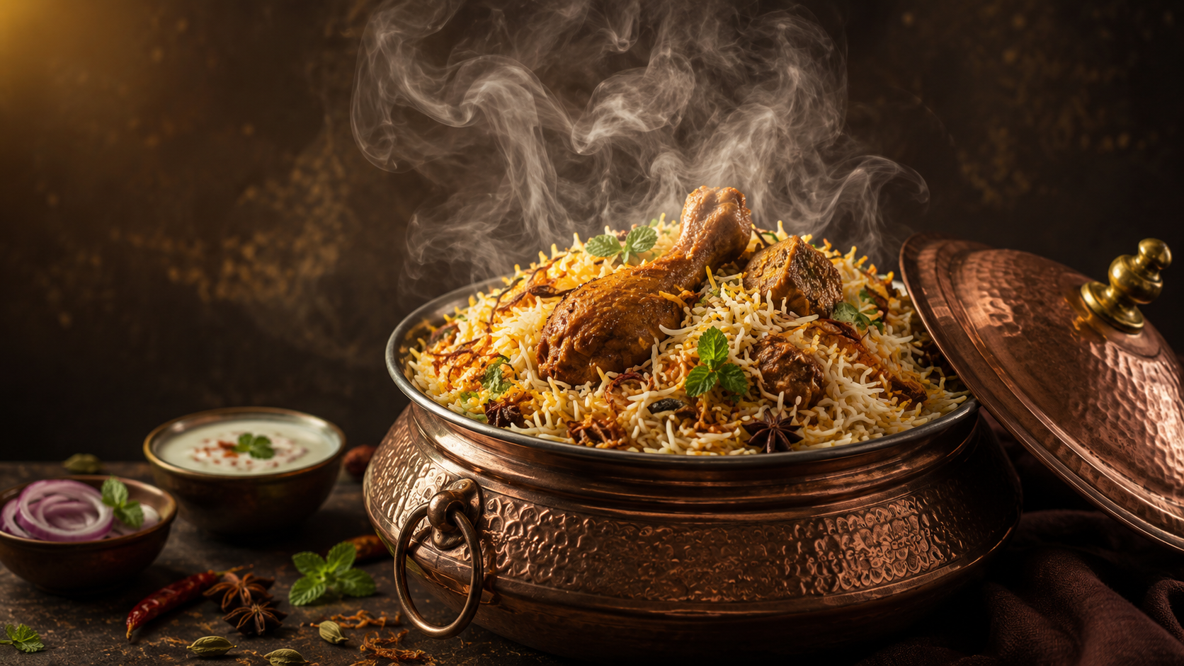 A table laid with Indian dishes at The Indian Kitchen